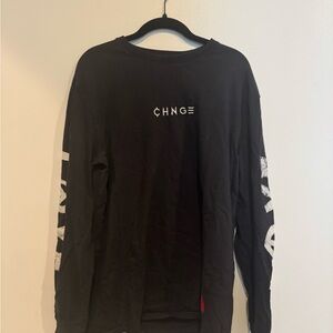 CHNGE Black and White Graphic Long Sleeve Tee